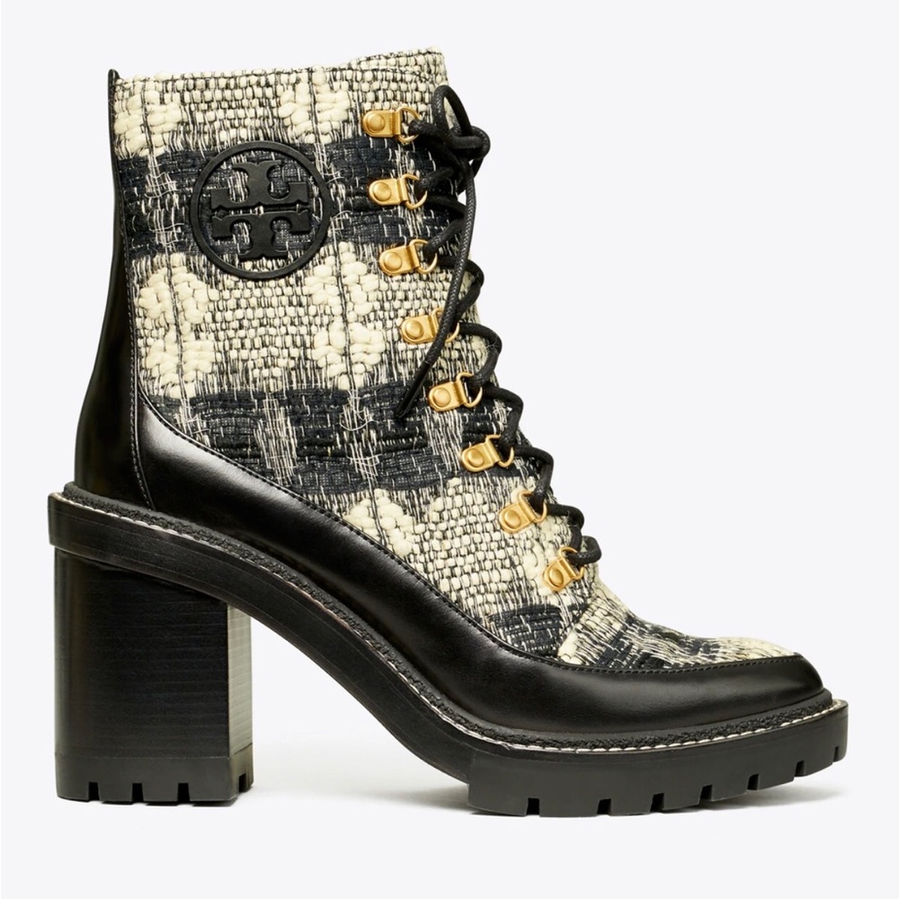 RARE Brand new in box Tory Burch MILLER WOOL LUG SOLE BOOT lug booties size 8